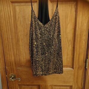 Sequin Black and Gold Dress